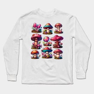 Enchanted Forest of Magic Mushrooms Long Sleeve T-Shirt